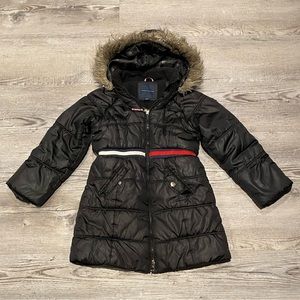 Tommy Hilfiger Long Puffer Hooded Jacket Girls Size 6